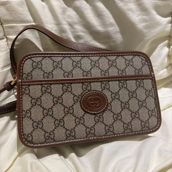 Gucci Crossbody Bag Shoulder Bag Brown - Picture 1 of 5